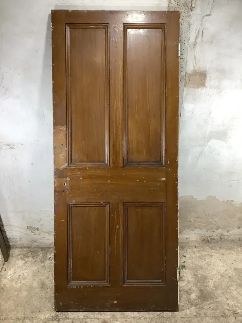 31 7/8"X 75 3/4" Victorian Internal Painted Pine Four Panel Door 2over2 Old