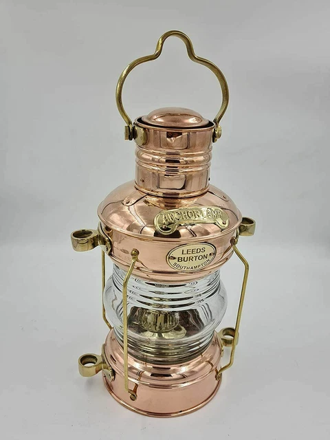 Lanterne Nautique En Laiton Poli 17,8 Cm - Lampe à Huile Vintage Pour Bateau Et Décoration
