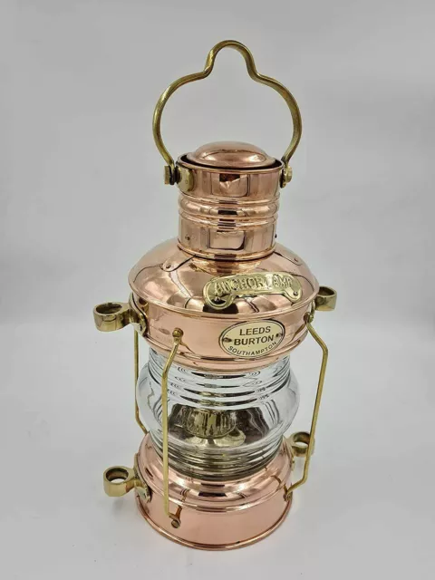 Antik Anker Öl Lampe Nautisch Maritim Schiff Laterne Boot Licht Messing & Kupfer