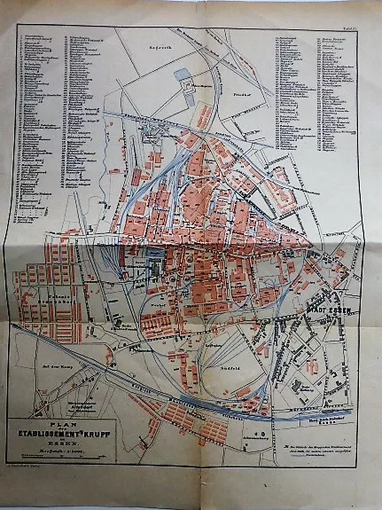 Plan des Etablissement’s Krupp in Essen Deutschland Germany map Karte