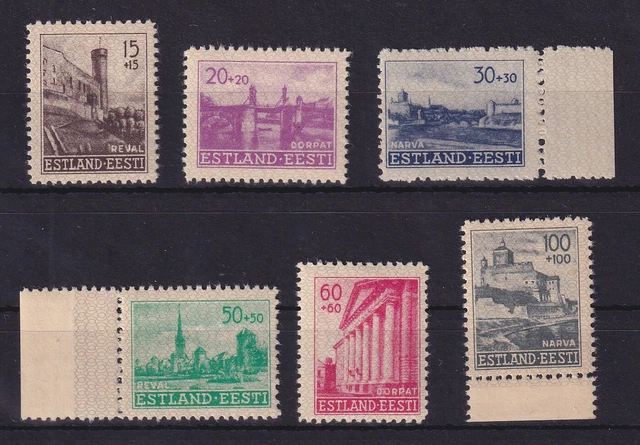 Dt. Besetzung 2. WK Estland 1941 Wiederaufbau Mi.-Nr. 4-9  postfrisch **