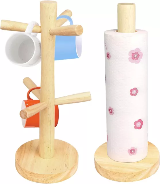 Paquete de 2 portarollos de madera para árbol y cocina donotapply 6 tazas