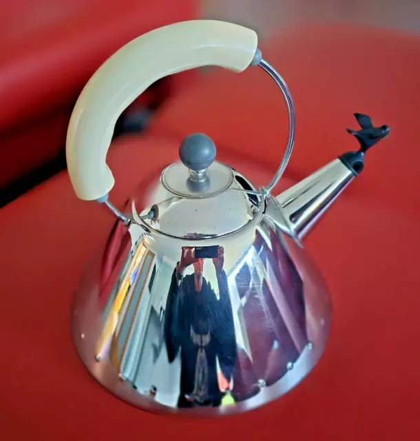 Alessi 9093 Hob Kettle Stainless Steel Whistle Bird