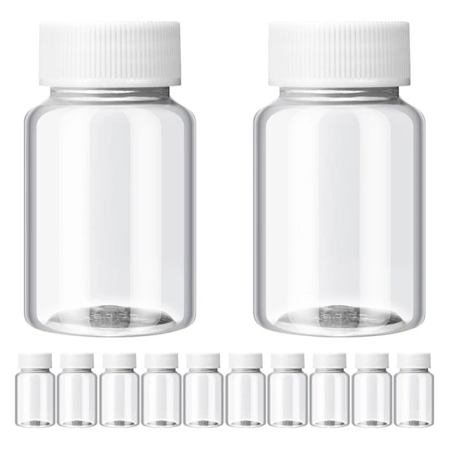 Lot De 25 Flacons De Médicaments Vides - Tailles Assorties, Occasion, Pour Bricolage Ou Rangement