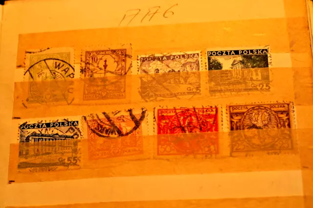 (AA6) 8 sehr alte polnische Briefmarken gestempelt, ohne Prüfung!