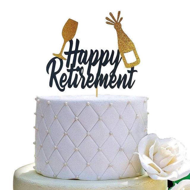 Happy Retirement Cake Topper - Retirement Party Decoration Supplies