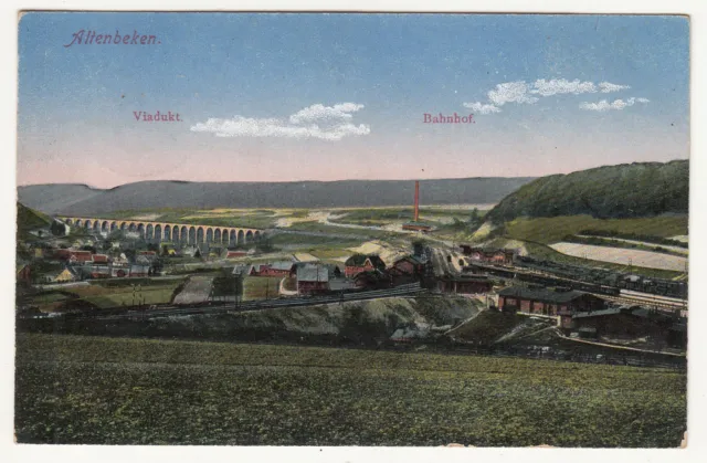 Ak Altenbeken Viaduct Railway Station 1917 Far Field Post Vignette! (A2128