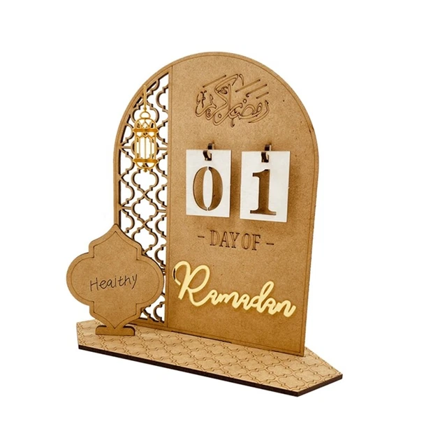 mmirethe Calendrier de l'Avent Ramadan Décoration de Château Planche Mubarak DIY Message Eid