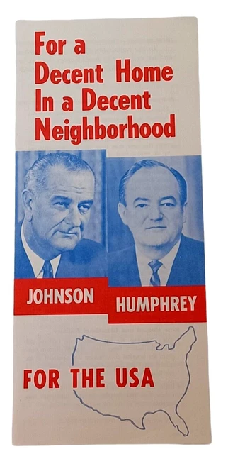 1964 Lbj Johnson per President Humphrey VP Brochure - Minnesota Mn Texas Tx