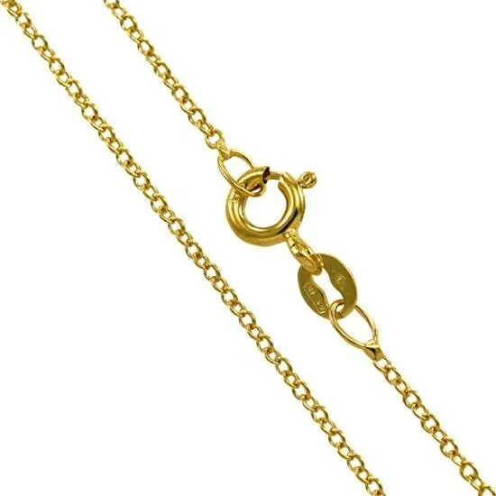 Collana Bracciale Forzatina Catena Rolò Maglia 2mm Argento 925 Placcata Oro 14kt