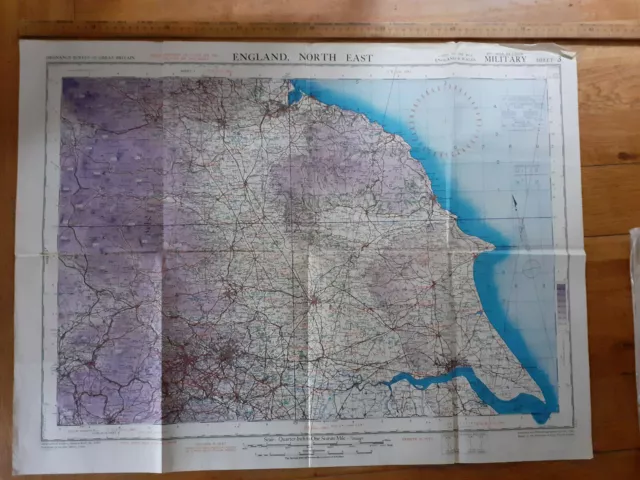 WW2 1944 England North East Millitary 2nd War Revision Air Map RAF