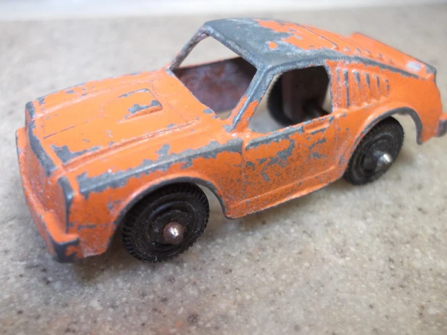 VINTAGE TOOTSIE TOY Ford Mustang Fastback Sports Car, Orange 1/64 $3.99