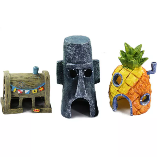 Mini Figura Spugna Bob Toys Acquario Pesci Serbatoio Ornamenti per Acquario Pesci AcquariCR