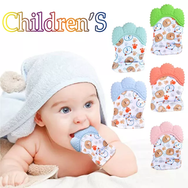 UK Baby Silicone Teething Mitten Glove Soft Candy Wrapper Teether BPA Free