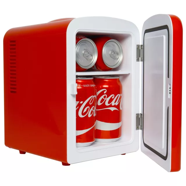 Coca-Cola Classic 4L Mini Fridge w/ 12V DC and 110V AC Cords