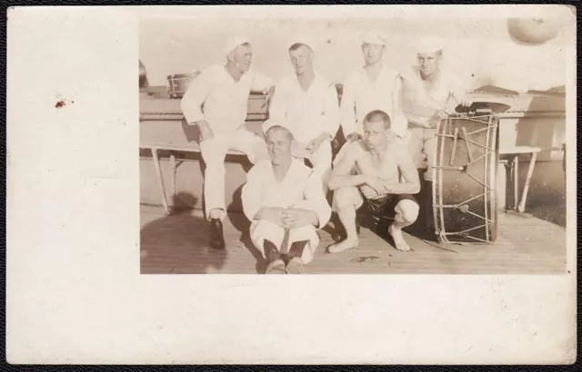 WWI Era U.S. Navy Band Pre-1920 RPPC Real Photo Postcard