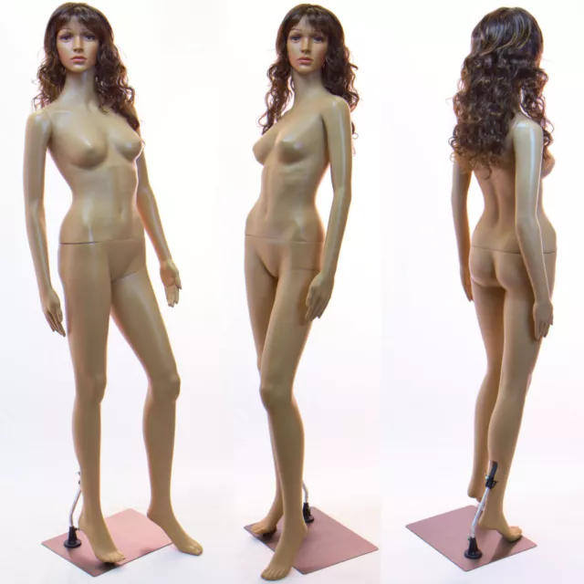 NSF2 eurotondisplay Mannequin de Vitrine Avec 2 Perruque Gratuit Femme Mobile