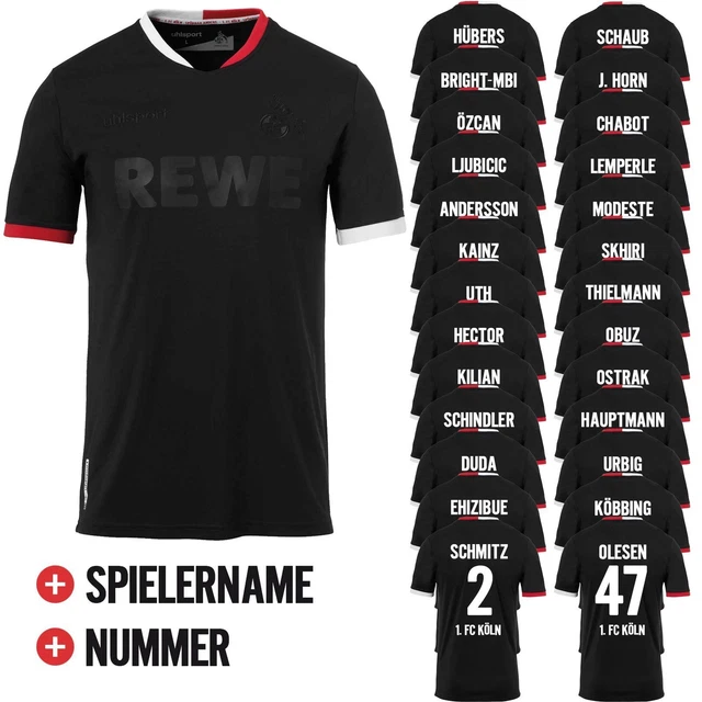 uhlsport 1. FC Köln Ausweichtrikot mit Spielerdruck Kader 2021/22 mit Beflockung