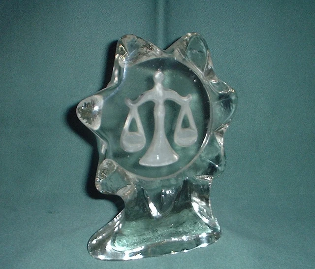Decorative Kristallbild " Zodiac Sign Scale From Sweden, Nybro ??? #5269