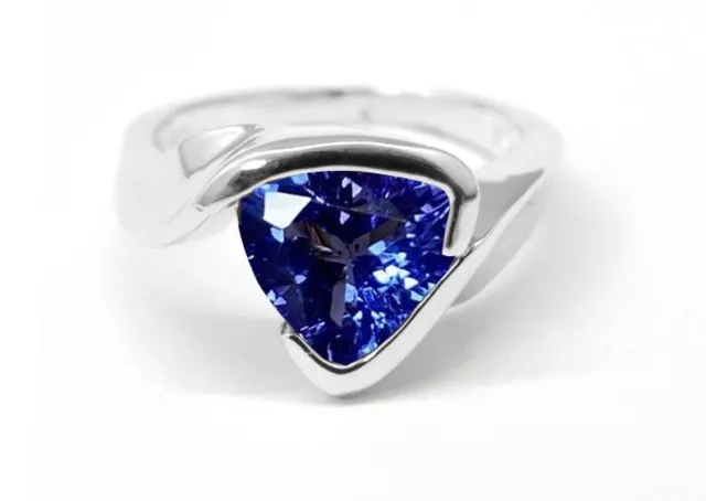 Engagement jewelry 925 sterling silver faceted tanzanite gemstone ring for women