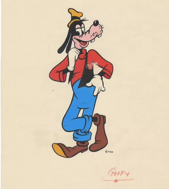Walt Disney Studios Vintage Hand Painted Goofy Art circa 1940s-1950s