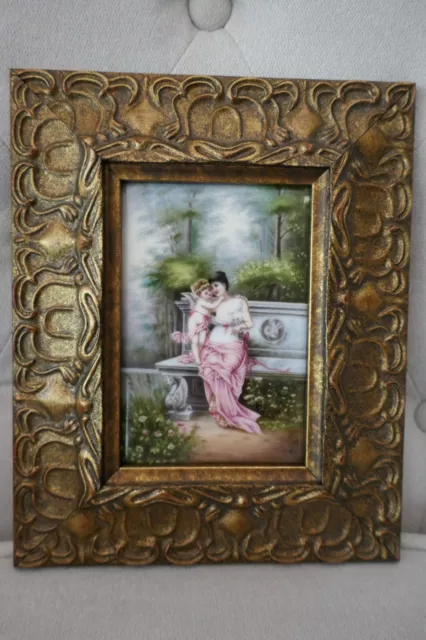 Antique Kpm Berlin Porcelain Plaque Venus And Cupid Handpainted