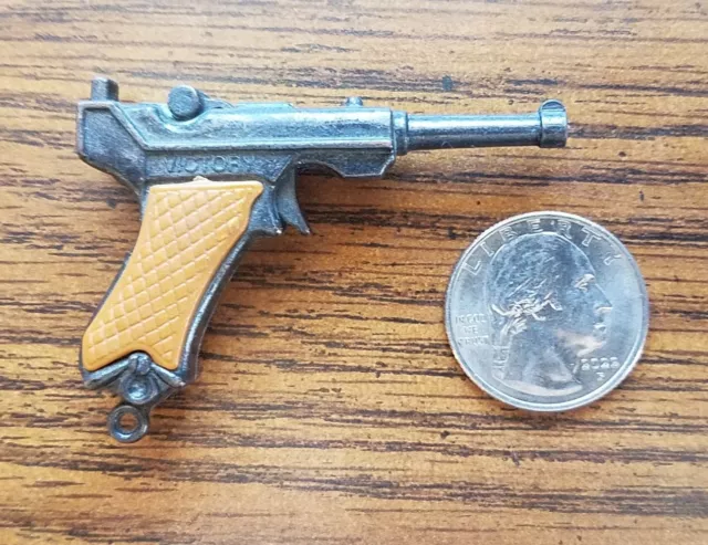 Vintage Luger Diecast Mini 2” Toy Cap Gun w/ Holster Victory