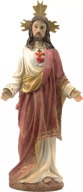 Heiligenfigur Jesus Christus mit Herz, Höhe 12cm, handbemalen