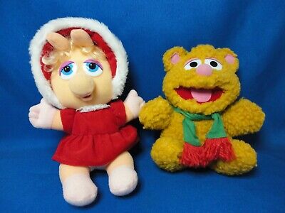 Vintage 1987 Muppets Babies Plush Miss Piggy/Fozzie Bear Doll