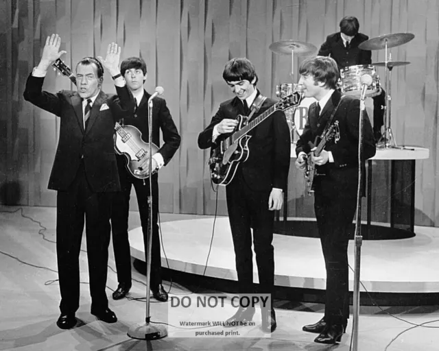 The Beatles With Ed Sullivan In February, 1964 - 8X10 Publicity Photo (Ab-133)