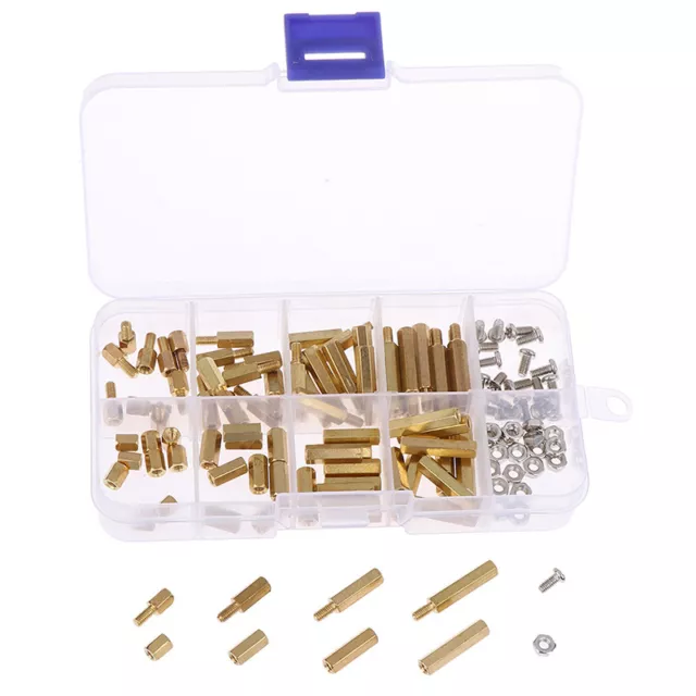 120Pcs M3 Male Female Brass Standoff Spacer PCB Board Hex Screws Nut Set#DC