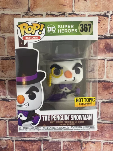 Funko POP DC SUPER HEROES THE PENGUIN SNOWMAN # 367 HOLIDAY EXCLUSIVE HOT TOPIC