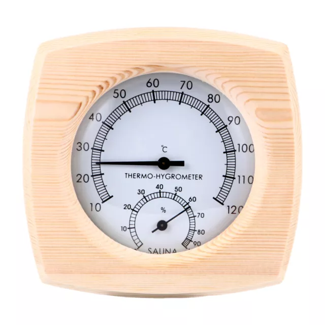 Wood Sauna Hygrothermograph Mini Hygrometer Wooden Wet Thermometer
