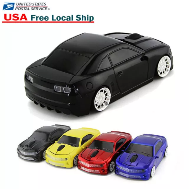 Cool Cordless USB 2.4Ghz Wireless car mouse Laptop PC Game Mice LED Gift 1600DPI
