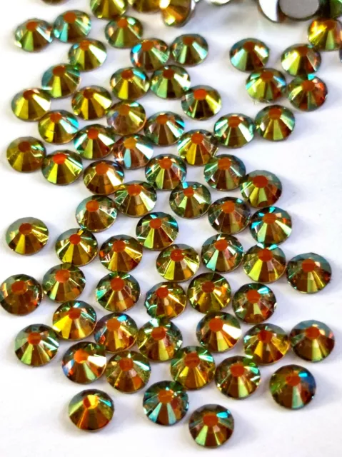 SS16 Cristales de Calidad Fantasma Verde Brillante No Hotfix Estrás Planos 100 piezas