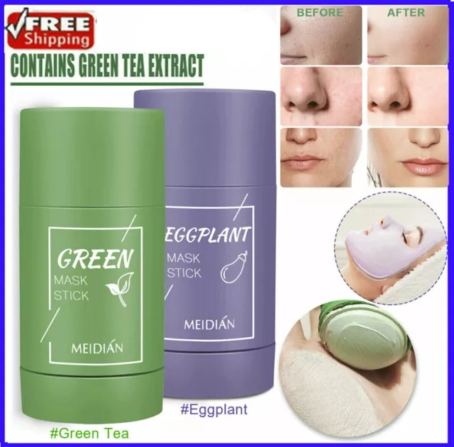 Grüntee-Tonstift Reinigende Gesichtsreinigung Mitesser-Akne-Entferner-Maske* 丷
