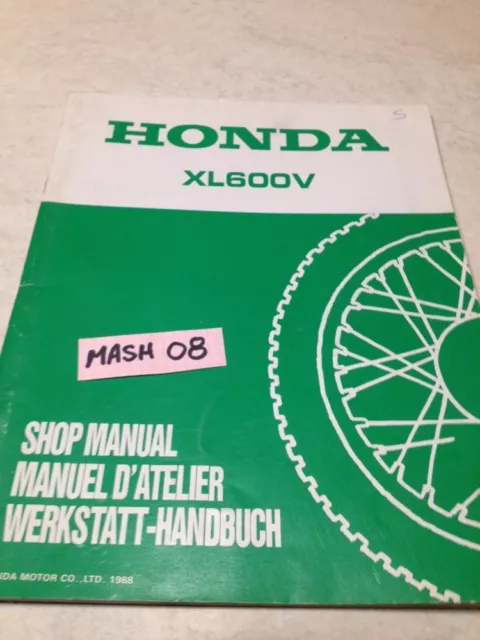 supplément manuel atelier Honda XL600V ( K ) XLV 600 Shop manual éd. 88