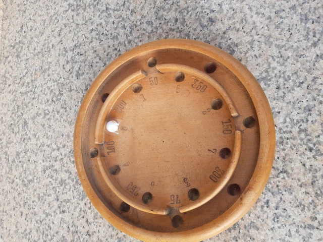 Ancienne Roue De Roulette De Café - Tôle émaillée - Symboles Cartes - Années 1930