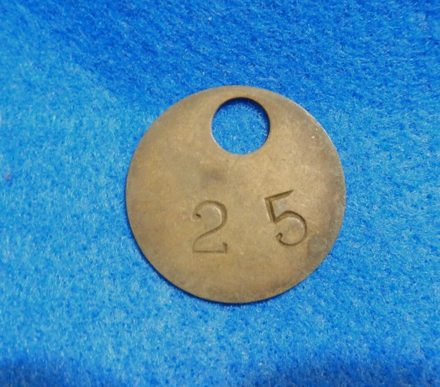 Brass Coal Mine Miner Mining Tag Vintage Antique #25, 1-3/8" Diameter 💎