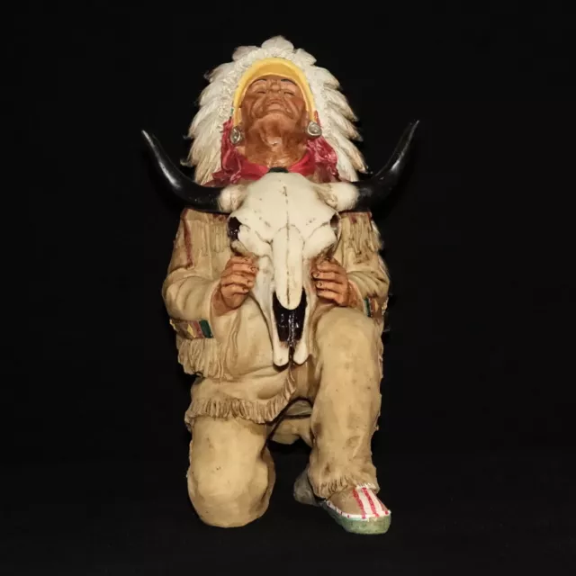 Indianer Figur Häuptling Büffelschädel Western Winnetou Apachen Sammlerfigur I70