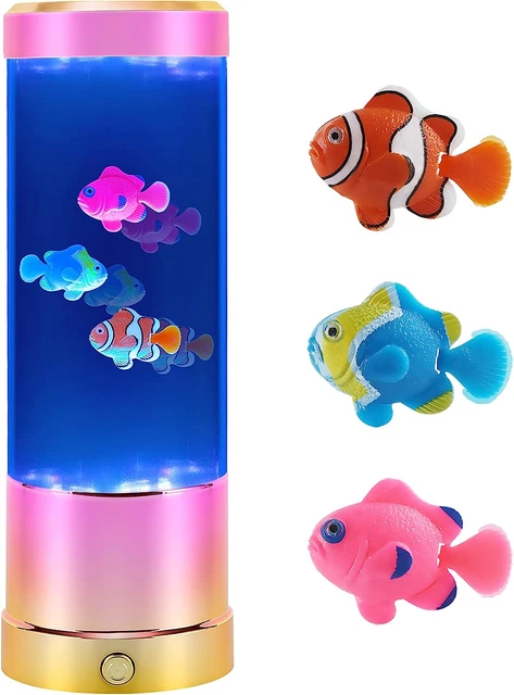 Fake Fish Lava Lamp USB Powered Aquarium Night Lights Color Changing Lamps Gift