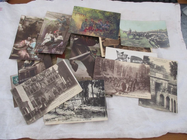 Cpa War Theme Lot Soldiers Ww1 Hairy Etc