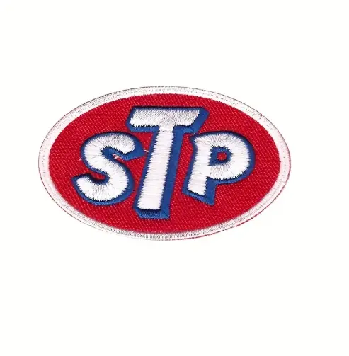NEW - STP Logo Patch Automotive Racing Cars Motor Oil Embroidered Iron On Patch