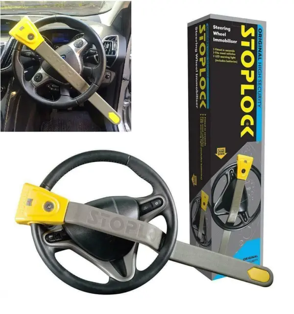 StopLock Original High Security with LED Car Van Anti Theft Steering Wheel Lock