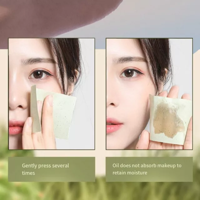 Paper Face Oil Blotting Sheets with Mirror Powder Puff Oil Control Film 2