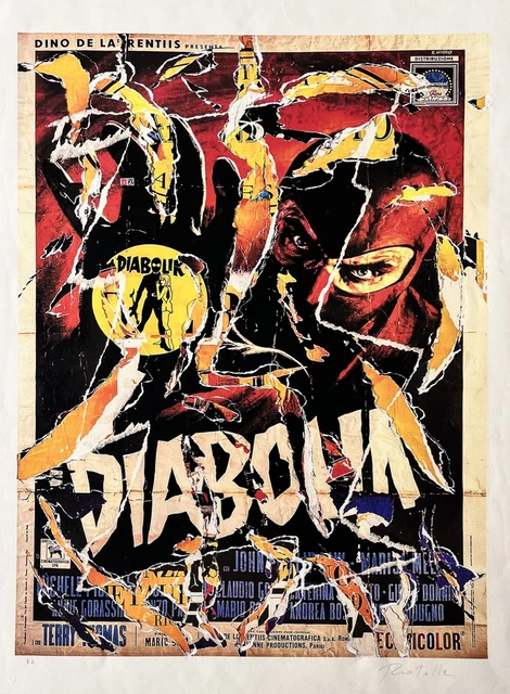 Mimmo Rotella - "Diabolik" - Multiplo Decollage