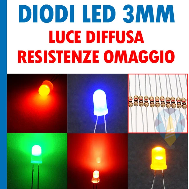 DIODI LED PIRANHA 4 PIN Piedini Alta Luminosità 3mm 5mm BIANCO VERDE ROSSO BLU EUR 4,99 - IT - Foto 10