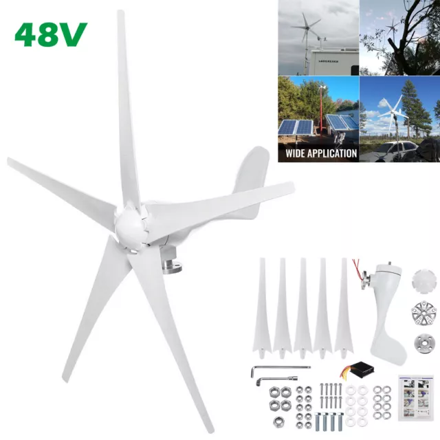 5 Blades Wind Turbine Generator DC 48V 3000W Charge Controller Windmill Power