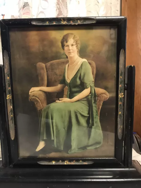 FRAME ART DECO Photo Swivel colored Women Huested Photo Swing Tabletop Wood Tilt