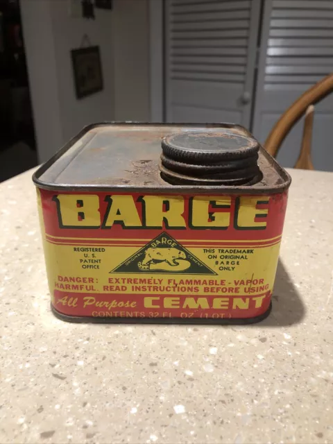 Vintage Barge All Purpose Cement Tin Can Graphic Polar Bear